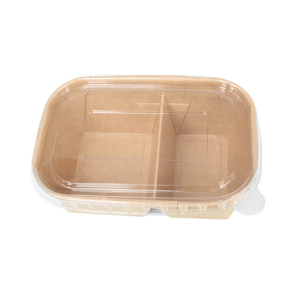 Caja de sushi desechable de 2 compartimentos