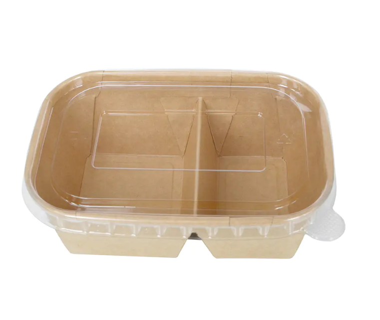 ¿Pueden los recipientes de alimentos desechables de 2 compartimentos evitar que se mezclen?